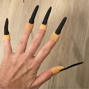 Long black nails fingertips Spirit Halloween Goth Grunge Halloween Party